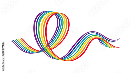 Tableau sur toile Rainbow Ribbon Pride Symbol