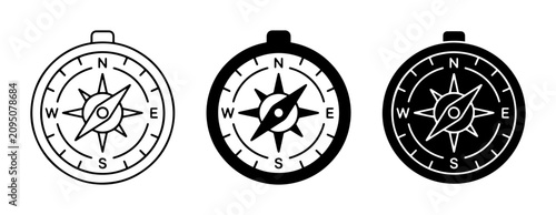 Vászonkép Compass Navigation Tool PNG directional pointer, circular dial, cardinal points,