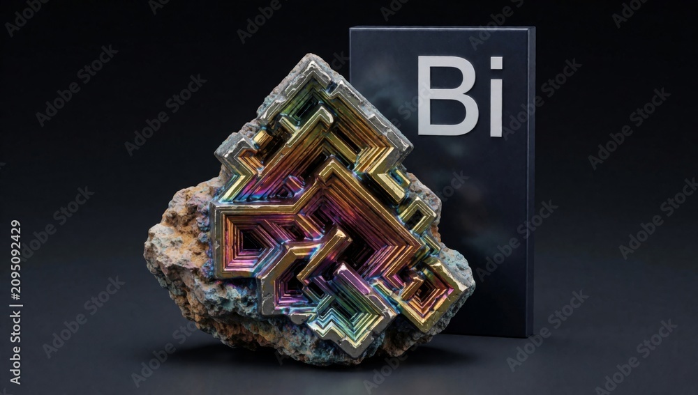 Obraz premium Rendering rock geometric design made different colors shapes including triangles squares rectangles vibrant ar