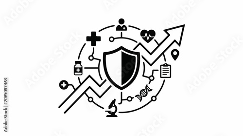 Healthcare innovation and advancement illustration