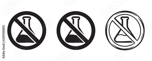 Foto No chemical flask sign set