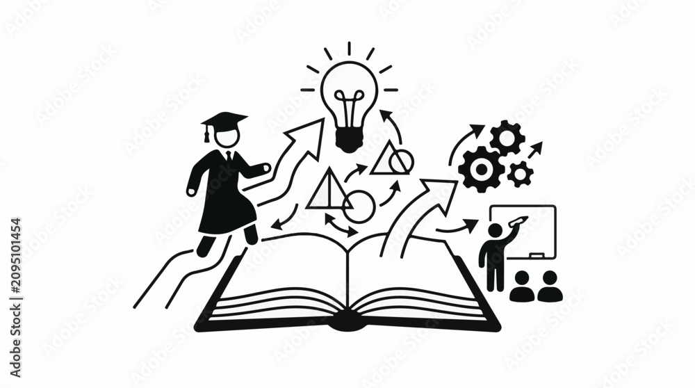 Obraz premium Graduation to teaching with ideas and learning process