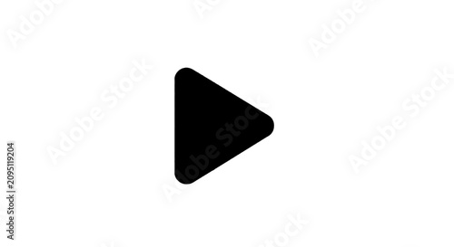 Vector illustration of black play button icon on a transparent background
