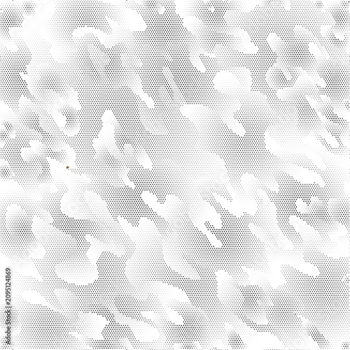 Foto Full Seamless white winter halftone camouflage background