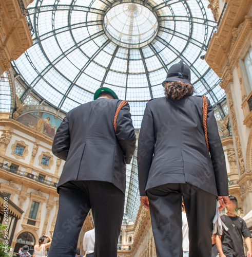 Uniformed security guards in the Galleria Vittorio Emanuele II