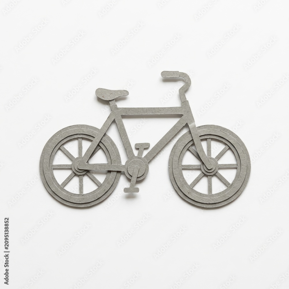 Fototapeta premium Minimalist Silver Bicycle Model on White Background.