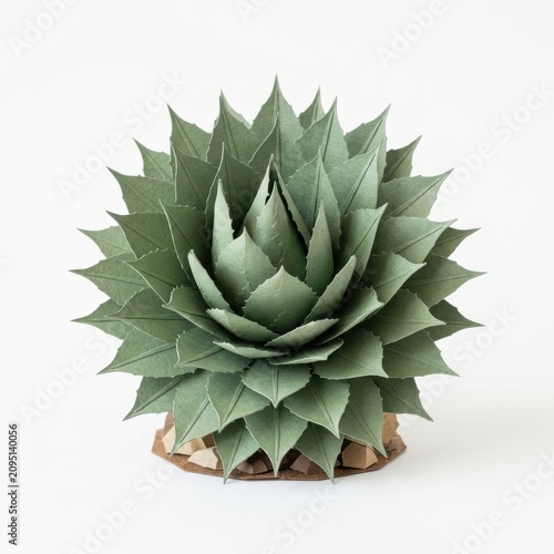 Close-up of a Green Aloe Vera Plant with Spiky Leaves.