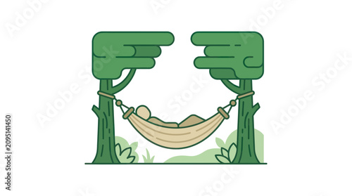 Quadro su tela Person resting in a hammock outdoors.