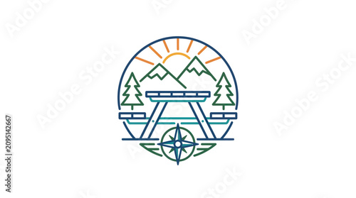 Canvastavla Compass Navigation Outdoor Adventure Logo Design.