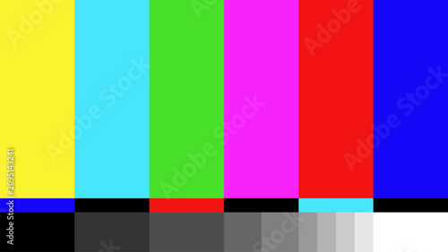 TV Color Bars Data glitches Color Bars No Signal Sign Background
