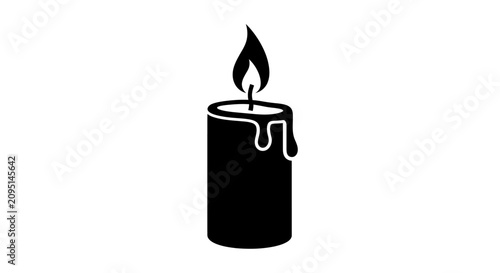 фотографія Minimalist black silhouette icon of a burning candle.