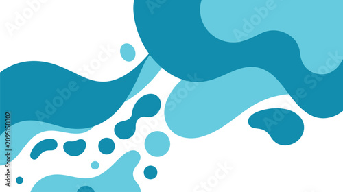 Bilde på lerret Abstract blue waves and fluid shapes forming a dynamic splash design