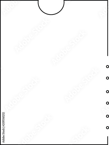 Square Frame with Semicircle Notch and Dots