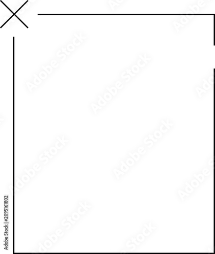 Minimal Square Frame with Cross Accent