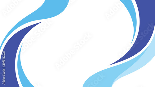 Tablou pe pânză Abstract blue swoosh design with flowing curves and gradients.