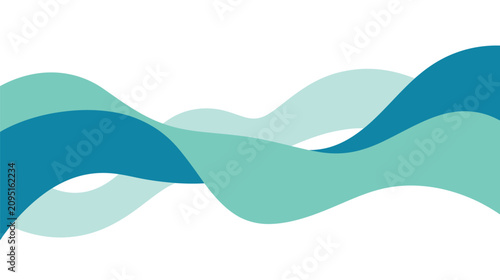 Photos Abstract flowing blue and teal waves create smooth layered background design