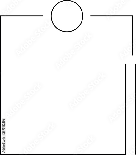 Square Frame with Top Circle and Double Lines