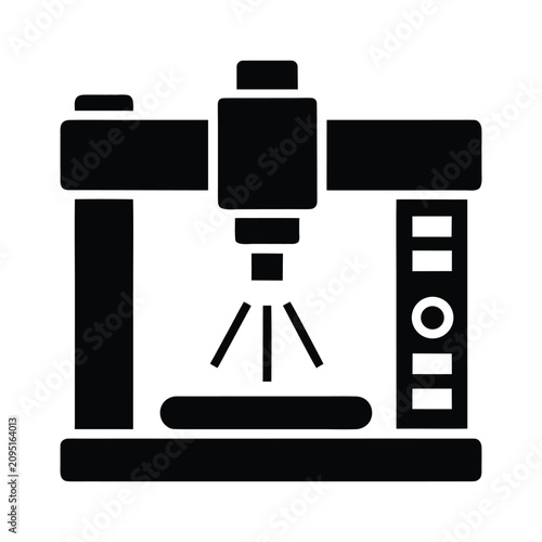 3D printer laser engraving machine icon for digital fabrication