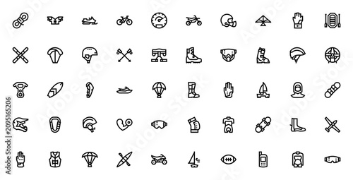 Tableau sur toile Extreme Sports icon set
