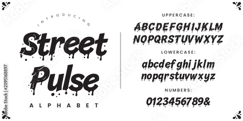 Картината върху платно Street Pulse Graffiti Drip Style Alphabet With Urban Edgy Urbanized Lettering Fo