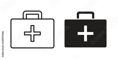 Foto First aid box icon thin line pictograms group
