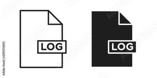 Картината върху платно log file icon thin line pictograms group