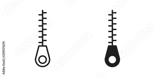 Quadro su tela Zip icon thin line pictograms group