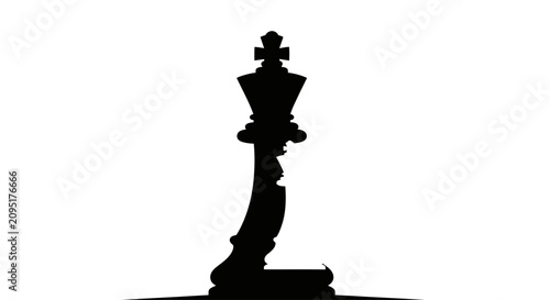 Bild auf Leinwand Silhouette of a King Chess Piece Isolated on White Background