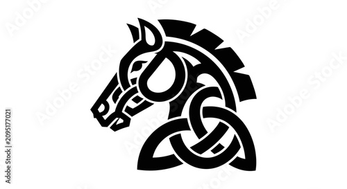 Celtic Horse Knotwork Design Vector Icon