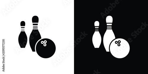 Schilderij op canvas Bowling icon minimal logos bundle
