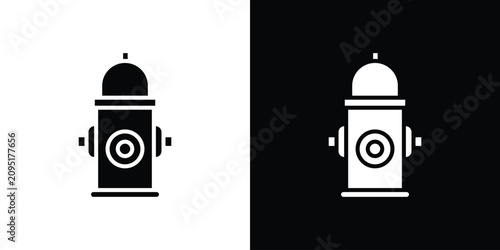 Canvastavla Fire hydrant icon minimal logos bundle