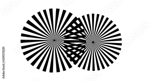 Photos Optical Illusion Moire Pattern with Intersecting Radial Lines