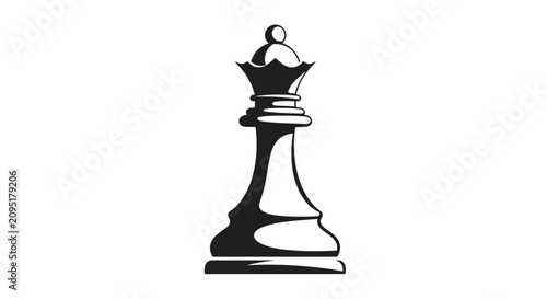 Quadro su tela Minimalist Black Chess Queen Piece Illustration