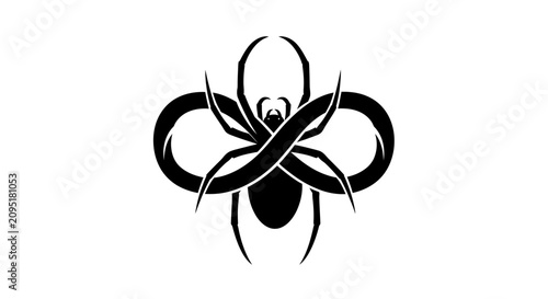 Fényképezés Abstract Spider Infinity Symbol Minimalist Vector Illustration