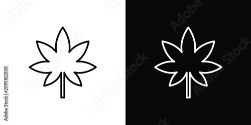 Cuadro en lienzo Marijuana icon simple elements series
