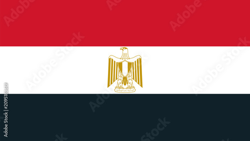Tableau sur toile Egypt Waving and Flat Flag Set for Sports Competition and International Events