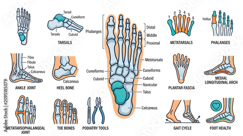 Foto Human Foot Anatomy and Biomechanics: Bones, Joints, and Gait Cycle