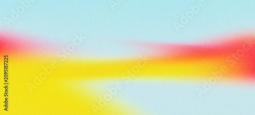 Tableau sur toile Vibrant abstract background featuring smooth color gradients transitioning from light blue to radiant yellow and intense pink hues in flowing organic wave patterns with soft grainy film noise texture
