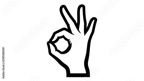 Photos Hand Gesturing OK Sign Isolated Icon