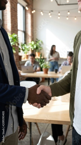 Business Professionals Shaking Hands After Successful Meeting