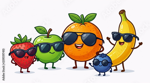 funny fruits cartoon