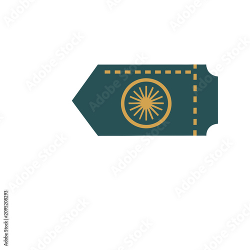 Ticket with starburst design