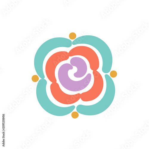 Abstract floral design with colorful petals