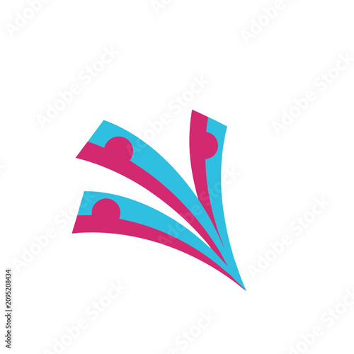 Abstract flowing shapes with circles