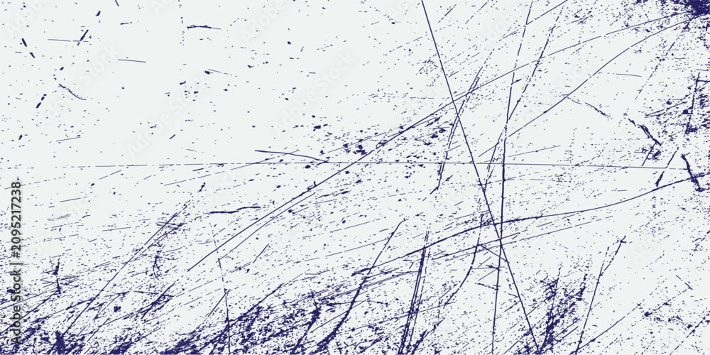 Fototapeta premium Scratches and cracks on grainy metal texture. Vector grunge overlay with dust effect. Use in flyers, posters, and industrial banner graphics.