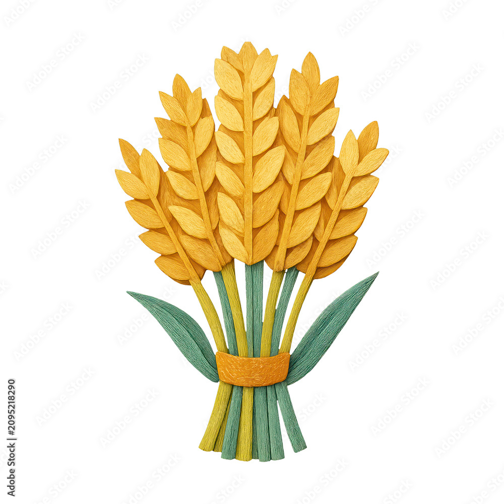 Obraz premium PNG Golden wheat bundle illustration