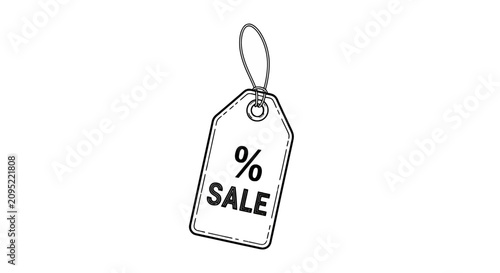 Minimalist sale price tag icon with percentage sign
