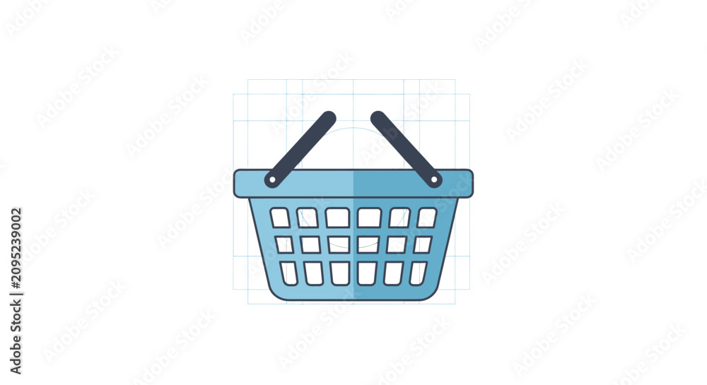 Fototapeta premium Shopping basket icon for e-commerce.