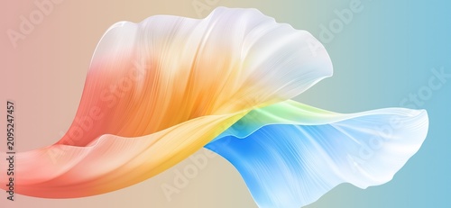 Folded Fabric Coral Orange Yellow White Light Blue Gradients Soft Matte Waves