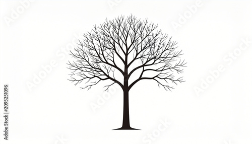 tree without leaves on a white background